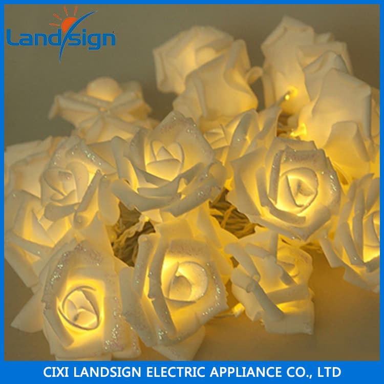 decorative led flower string garden lights with solar panel